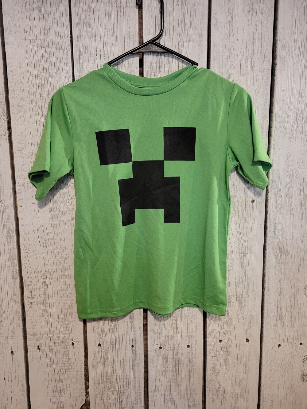 Minecraft Creeper Face Green Short-Sleeve T-Shirt, Boy's Size  7-8